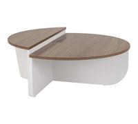 Table basse Orion noyer blanc 90 x 60 x h30cm