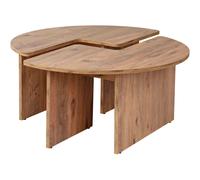 Hanah Home Table basse MOIRA ronde Pin Atlantique 90 x 90 x 41 cm