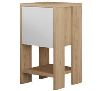 Hanah Home Table de Nuit Moderne en chêne Saphir et Blanc, 30 x 55 x 30 cm, 100% mélamine, épaisseur 18 mm, Solution de Rangement élégante et Fonctionnelle