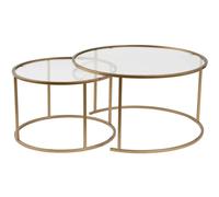 Tables gigognes Ensemble de Aurum 80 60 or transparent 80x80xh43cm