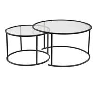 Tables gigognes Ensemble de Aurum 80 60 noir transparent 80x80xh43