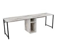 Hanah Home – Bureau TWIN 2 places moderne en aggloméré avec étagères – Freesia/Marbre 240×74×60 cm