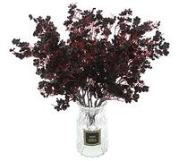 Hananona Lot de 10 Fleurs artificielles d'haleine de bébé en Soie Noire pour Halloween, décoration d'intérieur, Arrangement Floral, centres de Table (10, Noir)