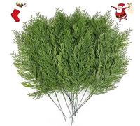 Hananona Lot de 40 tiges de pin artificielles en Plastique pour décoration de Noël - Accessoires de Vacances pour Bricolage (40, Vert)