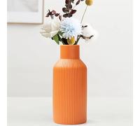 Hanaomaoyi Vase pour Herbe de la Pampa, 20 cm, en céramique, Blanc Mat, Rond, Design Moderne, bohème, esthétique, pour Salon, Chambre à Coucher, Style Nordique Simple (Orange)