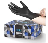 Hand-E Touch Lot de 200 grands gants jetables en nitrile pour barbecue, tatouage, teinture capillaire, cuisine, mécanicien, sans poussière, sans latex