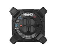 HAND Enrouleur de câble - 40 m - 4 prises Schuko - IP44, H07RN-F 3 x 2,5 | Enrouleur de câble carré stable HAND Pro Noir