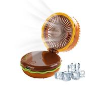 Handheld Fan Electric 3-Speed Strong Wind Burger Shape