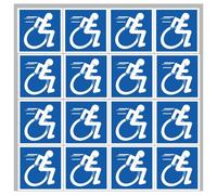 Handisport Fauteuil - 16 Stickers De 5cm - Sticker/Autocollant