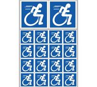 Handisport Fauteuil - 2 Stickers De 10cm / 16 Stickers De 5cm - Sticker/Autocollant