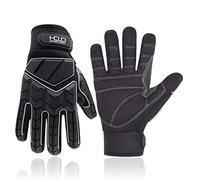 HANDLANDY Gants anti-vibrations, rembourrage SBR, gants d'impact avec protection TPR, gants de travail mécanique pour homme (moyen, noir)