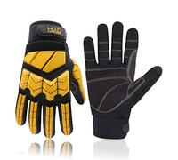 HANDLANDY Gants de travail anti-vibrations, gants de travail rembourrés SBR pour doigts et paume, gants de sécurité pour homme (XL, jaune)