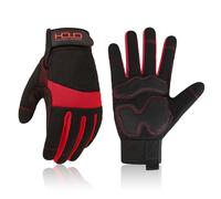 HANDLANDY Gants de travail de sécurité anti-vibrations pour homme et femme, dos en élasthanne flexible et respirant, gants utilitaires pour écran tactile (taille XL, rouge)