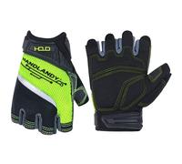 HANDLANDY Gants de Travail Sans Doigts pour Hommes, Gants de Travail à Demi-Doigts Avec Une Prise AntidéRapante, Amortissement Des Chocs et Respirabilité Vert S