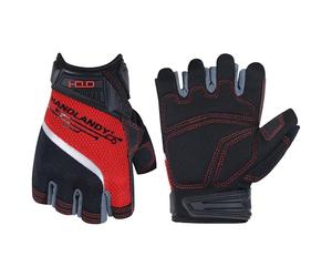 HANDLANDY Gants de Travail Sans Doigts pour Hommes, Gants de Travail à Demi-Doigts Avec Une Prise AntidéRapante, Amortissement Des Chocs et Respirabilité Rose XL