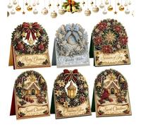 Handmade Christmas Cards With Envelopes, Shiny Rhinestone Ornament Set | Pearl Painting Kit Holiday Ornament Cards Birthday Party Cards Festival Greeting Cards Thanksgiving Card Set Home Bedside