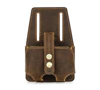 Handy Bag Sac de rangement élégant en cuir avec attache ceinture pour mètre ruban en acier de 5 m pour garder vos outils propres et accessibles, fixation ceinture pour mètre ruban