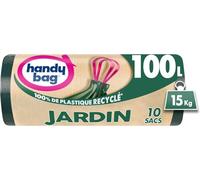 Handy Bag Sacs poubelle jardin 100 L x10 – Ultra résistant 15 kg – 100% plastique recyclé