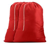 Handy Laundry Nylon XL - Grande capacité avec cordon de serrage verrouillable, lavable en machine, convient aux paniers à linge ou aux paniers, peut contenir 3 charges de vêtements - Rouge (lot de 2)