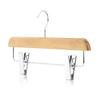 Hangerworld - Lot de 10 Cintres à pinces, fabriqués en bois avec une finition vernie. 36cm de longueur.