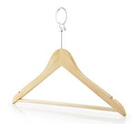 Hangerworld Lot de 10 Cintres Antivol en Bois à Barre Pantalon Antidérapante 45cm