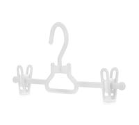 Hangerworld Lot de 10 cintres Blancs en Plastique avec Clips pour Pantalon/Jupe - 30 cm