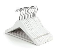 HANGERWORLD Lot de 12 cintres antidérapants en Bois pour vêtements de bébé Blanc 30 cm