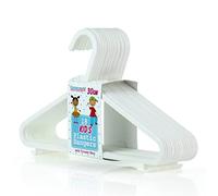 HANGERWORLD Lot de 18 cintres en Plastique de 30 cm pour Pantalon/Jupe - pour bébé et Enfant -Blancs