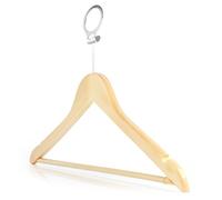 Hangerworld Lot de 20 Cintres Antivol en Bois à Barre Pantalon Antidérapante 45cm