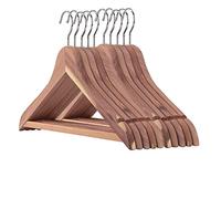 Hangerworld Lot de 24 cintres en Bois de cèdre à Barre Pantalon antidérapante pour Costumes