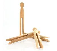 Hangerworld - Lot de 24 Pinces à Linge en Bois véritable à tête Ronde pour Suspendre, bricoler, décorer, Couleur Naturelle - 11 cm