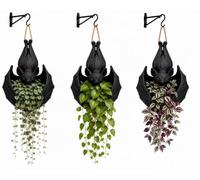 Hanging Bat Plant Pot,Gothic Bat Planter,3D Printed Bat ShapedHanging | Planter For Succulents Vines And Small Flowers,perfect Home Patio Garden Halloween Decor(3pcs)