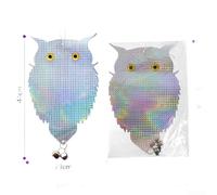 Hanging Owl Scarecrow 2-Pack Double-Sided Bird Deterrent | Weather-resistant Plastic, 37.5cm Size, Easy Hang Setup, Farm Garden Orchard Protection, Decorative Outdoor Decor