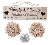 Hanging Rappel Bois Amis Famille Anniversaire Calendrier Plaque Connexion Conseil Décoration murale Pendentif Style1 Décor Chambre