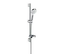 hansgrohe Crometta Vario ensemble de douche 26553400 blanc chromé , barre de 65 cm, porte-savon Casetta