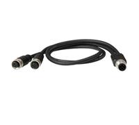 HangTon Câble adaptateur M12 5 broches mâle vers 2 x femelles T-Splitter pour capteur d'actionneur d'automatisation industrielle DeviceNet CANopen Profinet EtherNet IO, PVC blindé 30 cm