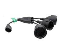 HangTon Câble d'extension C14 mâle vers 3 prises Schuko Euro Schuko 10 A IEC320 CEE7/5 3 broches 61 cm