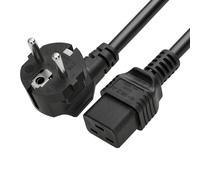 HangTon Cordon d'alimentation à Angle Droit Euro Schuko mâle vers IEC320 C19 Femelle 16A 250V 3 Broches (6ft, eu-c19)