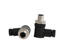 HangTon Lot de 2 connecteurs mâles M12 à 3 broches, à vis, code A, alimentation 250 V 4 A, angle droit, non blindé, circulaire, filetage de verrouillage de 12 mm pour automatisation industrielle