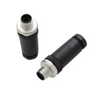 HangTon Lot de 2 fiches M12 6 broches, vis, codées A, courant 30 V, 2 A, étanches, non blindées, circulaires, filetage de verrouillage de 12 mm pour automatisation industrielle PROFINET EtherCAT