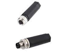HangTon Profinet EtherCAT CANopen, Lot de 2 connecteurs de câble M8 5 broches mâles femelles, 12 V CC 3 A, étanche, en plastique non blindé, pour capteur d'automatisation industrielle, Profinet,