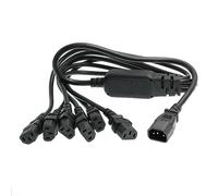 HangTon UPS PDU Computer PC Power Splitter Cord C14 to 6 x C13 10A 250V Extension Cable 60cm