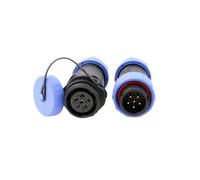 HangTon Weipu SP13 Connecteur 6 broches pour soudure aéronautique circulaire étanche IP68 Bleu 5 A Fiche femelle pour alimentation en extérieur