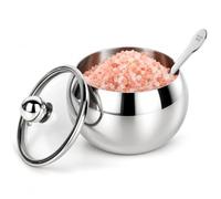 Hanmir Sucrier en acier inoxydable avec couvercle transparent et cuillère à sucre 8,1 onces (240 millilitres) Récipient à sucre pour la maison et la cuisine