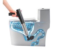 Hanmorbarbi Presse-WC électrique avec pression de 5 bars, 3 embouts (WC, lavabo, drain de sol), batterie 1500 mAh, manomètre, nettoyage des tuyaux sans produits chimiques - Déboucheur de canalisation