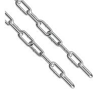hannger Chaîne en acier inoxydable, 2Pcs Φ6mm 0,6M Chaîne métallique à maillons suspendue de sécurité, Chaîne résistante à la corrosion et à la rouille pour chaînes antivol/chaînes d'ascenseur