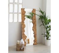 Hannun - Grand Miroir en Bois Massif Saljen | Miroir Mural au Design irrégulier Décoration Intérieure Chambre Salon | 164 x 77 Cm | Cadre Bois d'épicéa Durable et Écoresponsable | Miroir sur Pied