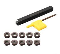 HanOaki CNC, lot de 11 porte-outils de tour SRDPN1010H10, barre d'alésage externe avec 10 inserts en carbure RPMT10T3MO pour fraiseuse tournante