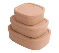 HanOaki Lot de 3 boîtes à goûter en silicone étanches - Résistantes à la chaleur - Passe au micro-ondes, au congélateur et au lave-vaisselle - Réutilisables - Pour l'école, le camping, le bureau