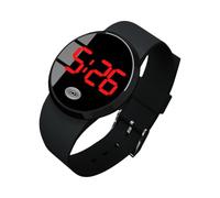 HanOaki Montre numérique LED multifonction avec grand écran, horloge électronique de voiture avec activation tactile, matériau ABS, plusieurs couleurs de coque et options d'éclairage (noir et rouge)